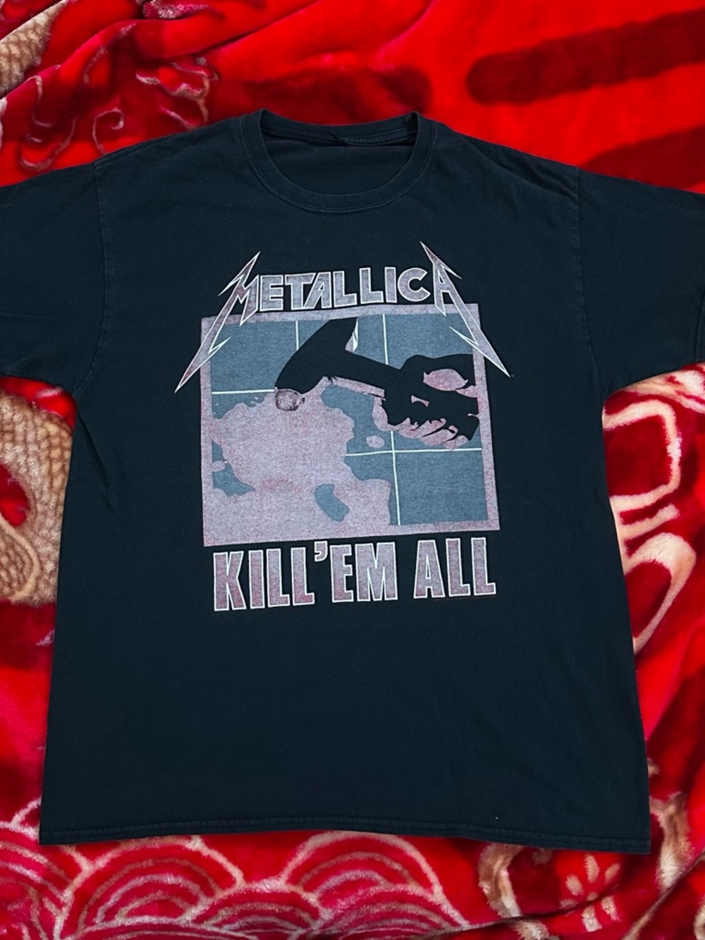2000s Metallica Kill Em All Album Cover Mens Large Band Shirt
